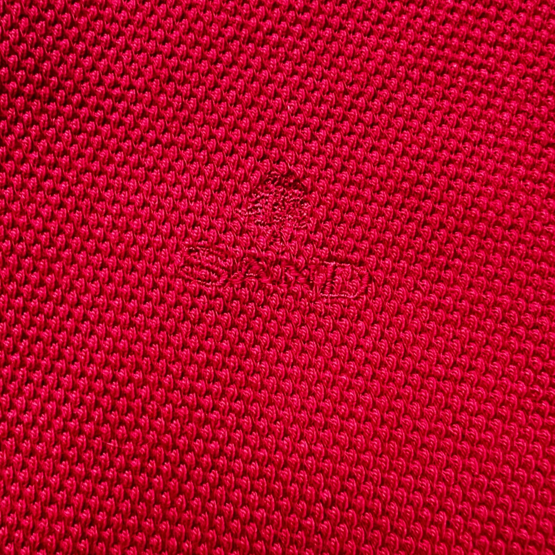 Röd pikétröja från Sand med blå krage - 2