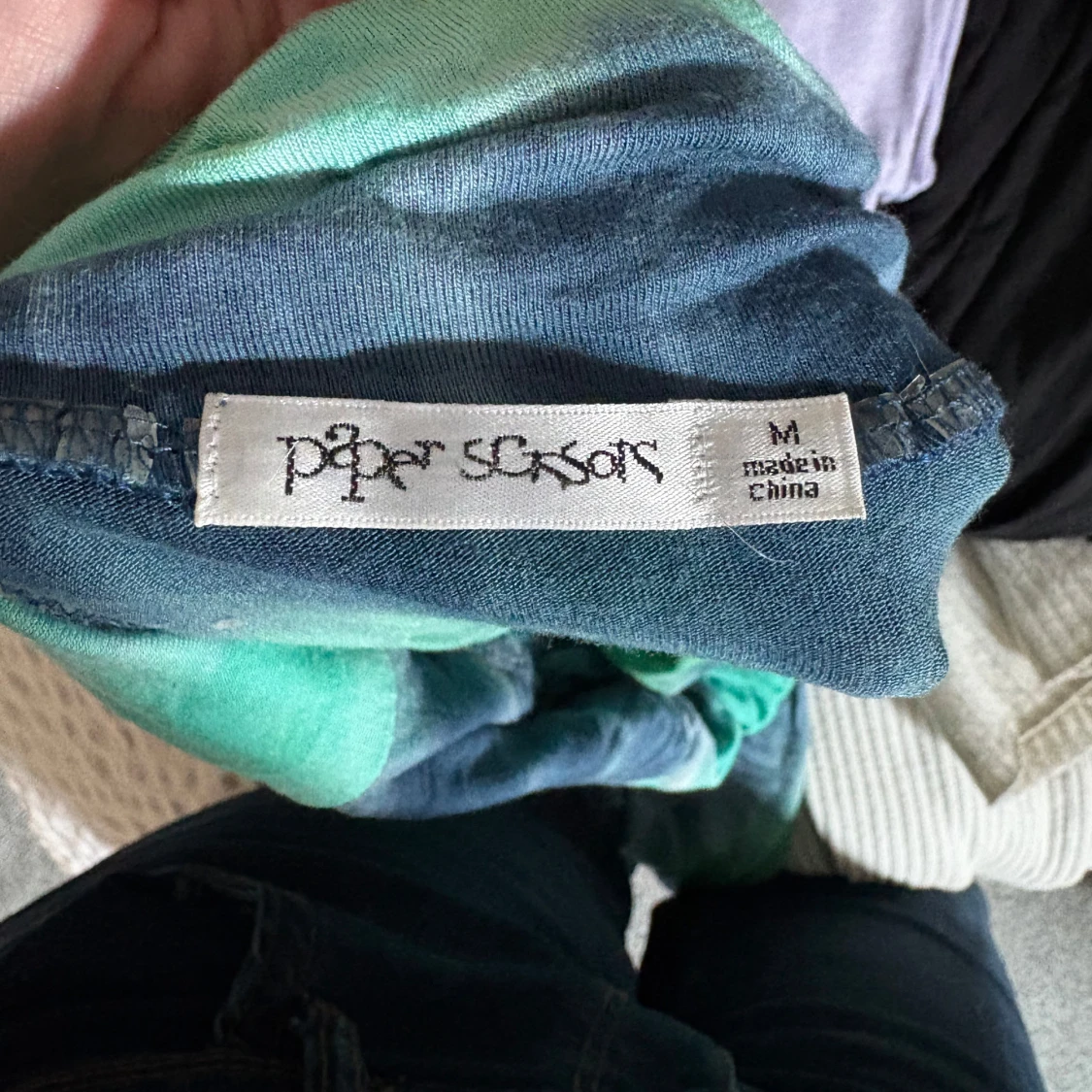 Grön och blå långklänning från Paper Scissors - 3