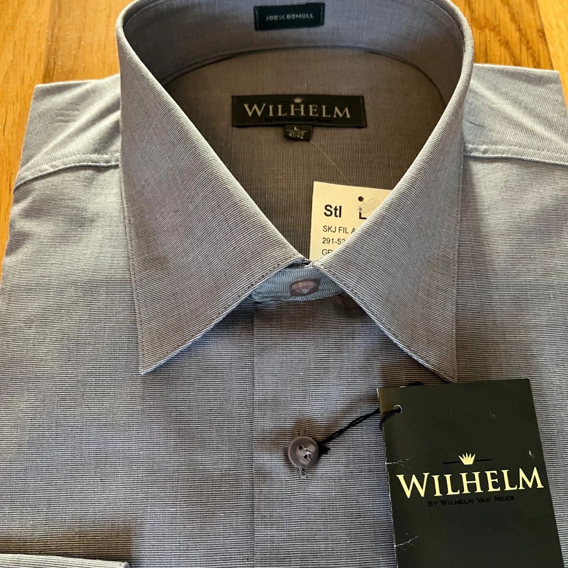 Wilhelm - Grå skjorta - Strl L ( 41/42 ) - 2