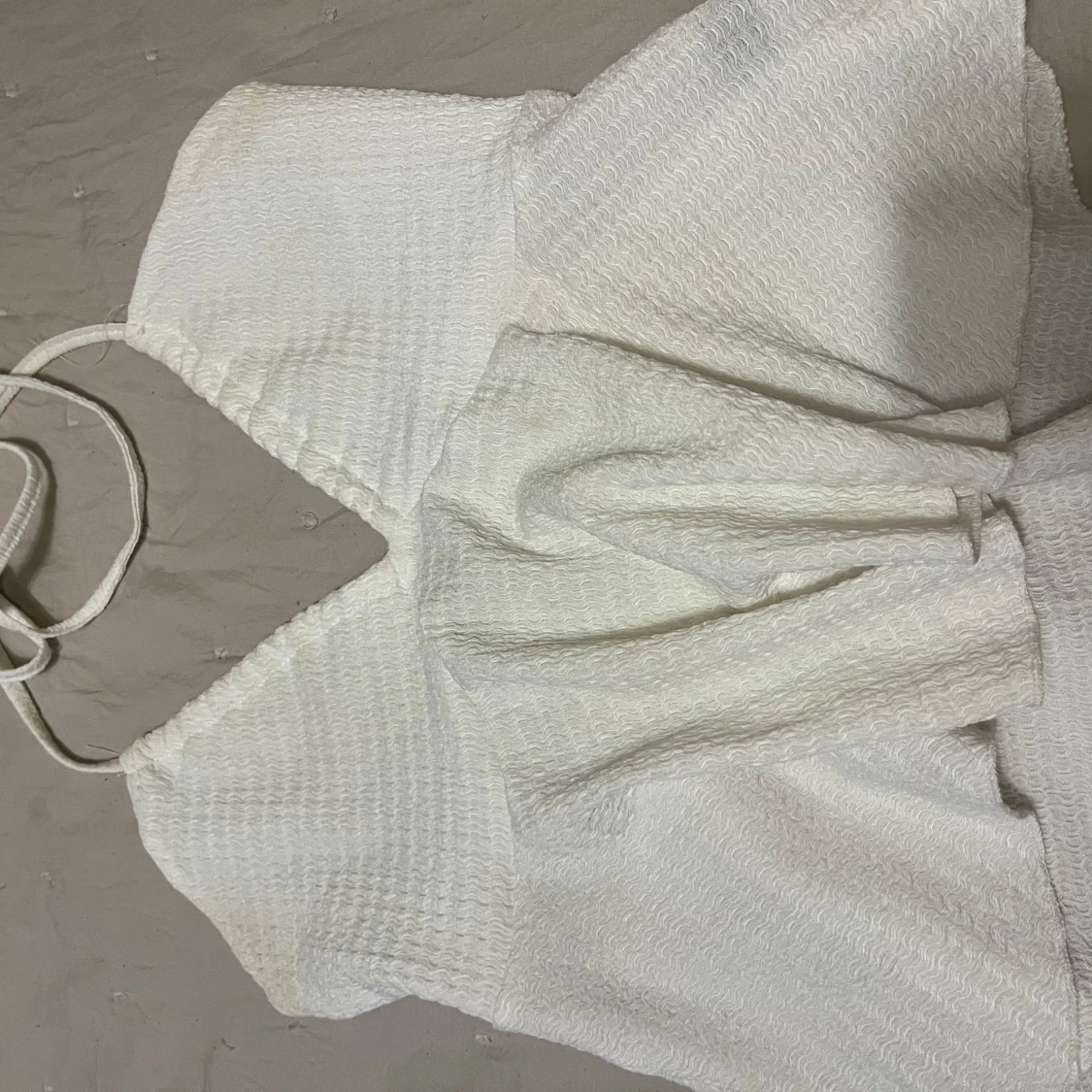 Vit halterneck linnetopp - 1