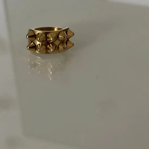 Guldig ring med nitar - Guld ring. Inget tecken på användning 