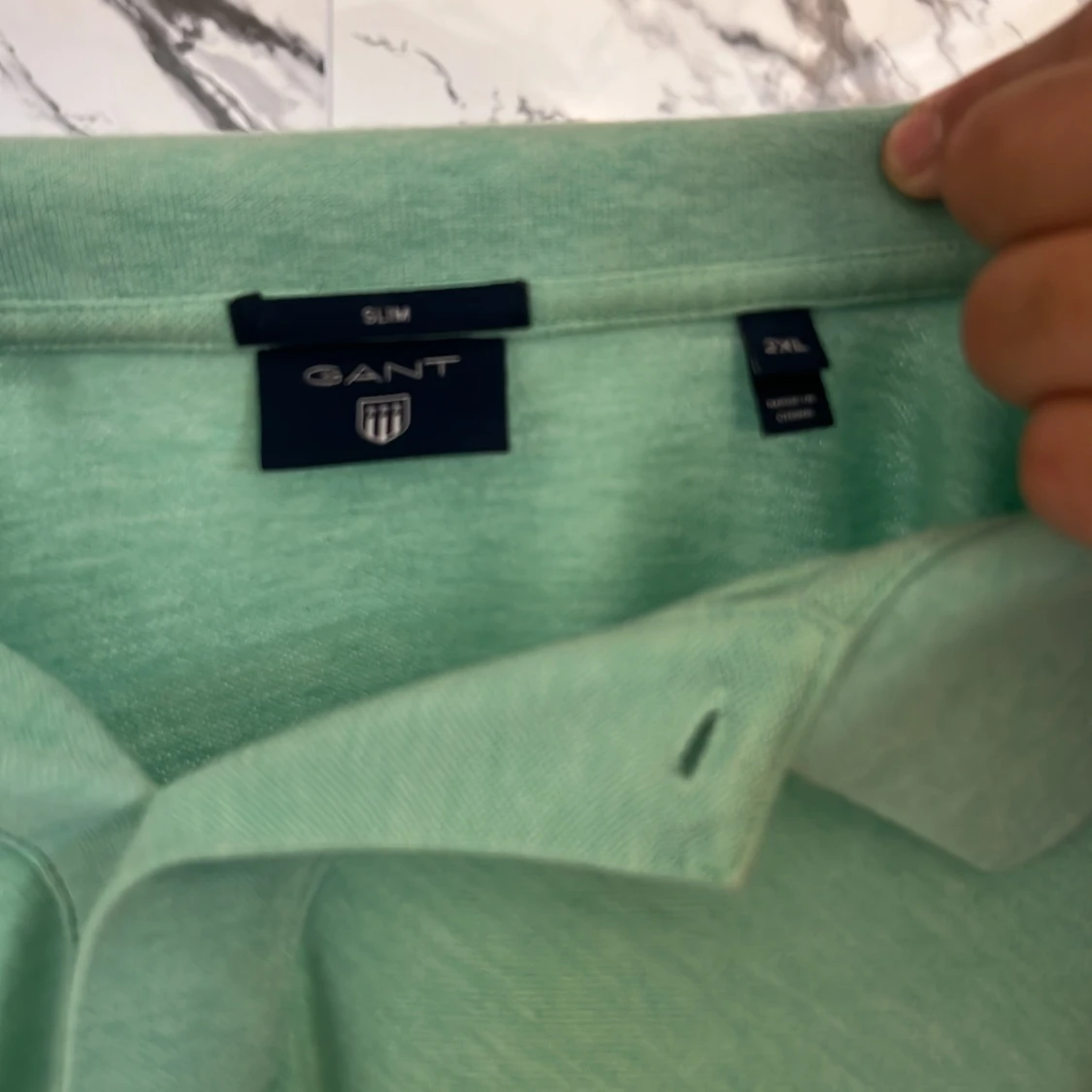 Mintgrön pikétröja från GANT - 3