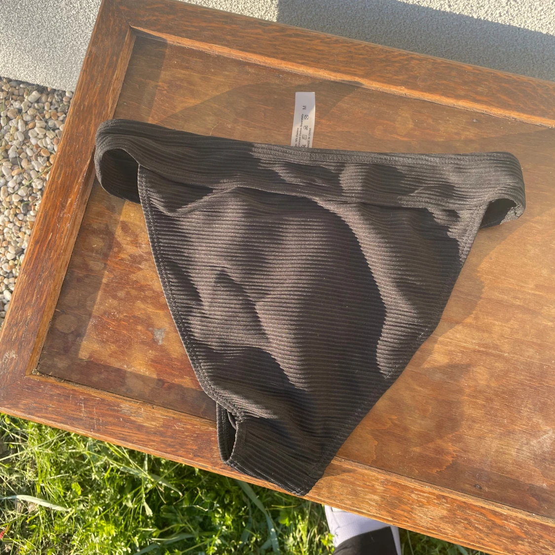 Svart ribbad bikiniunderdel - 1