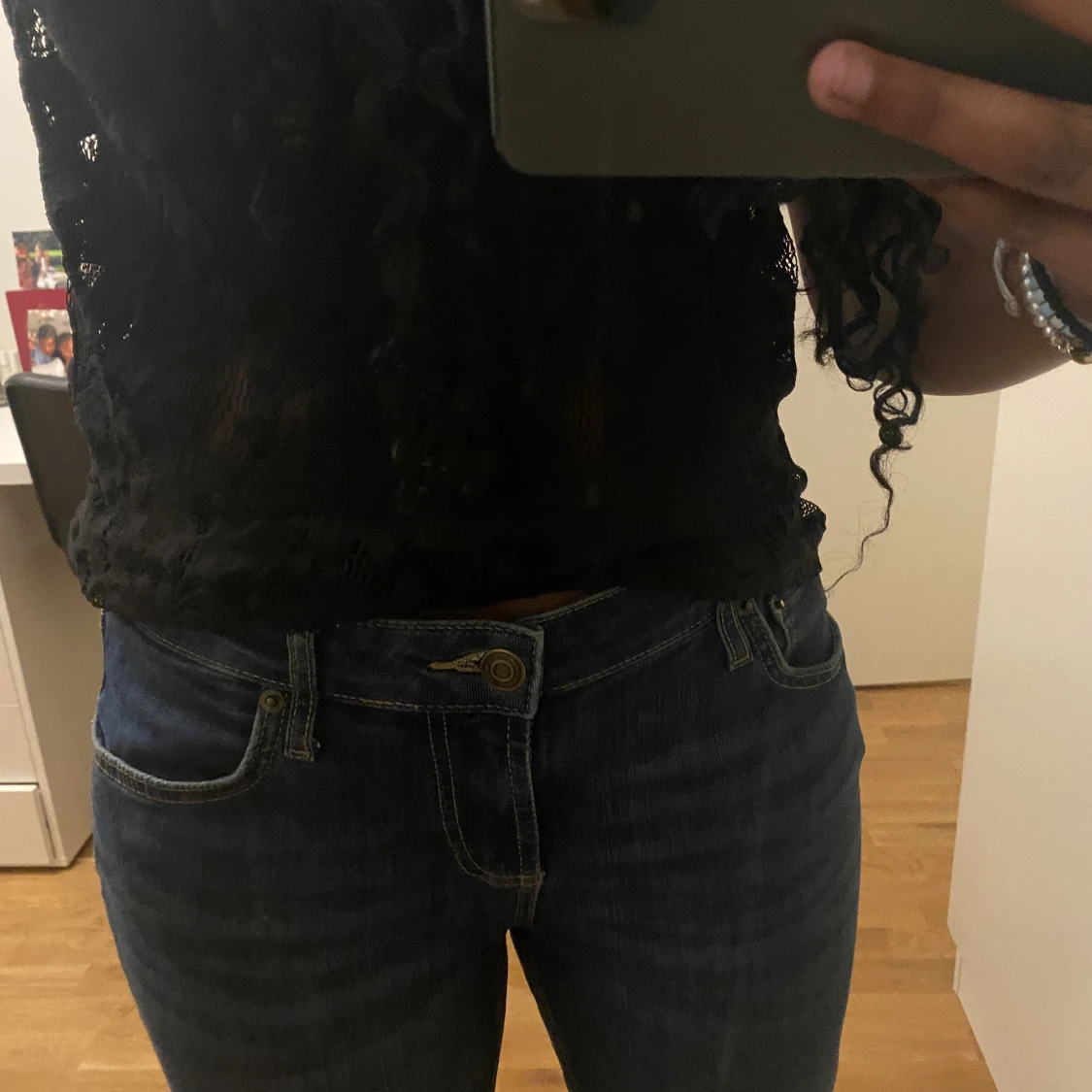 Mörkblå lowwaist Jeans Zara - 90