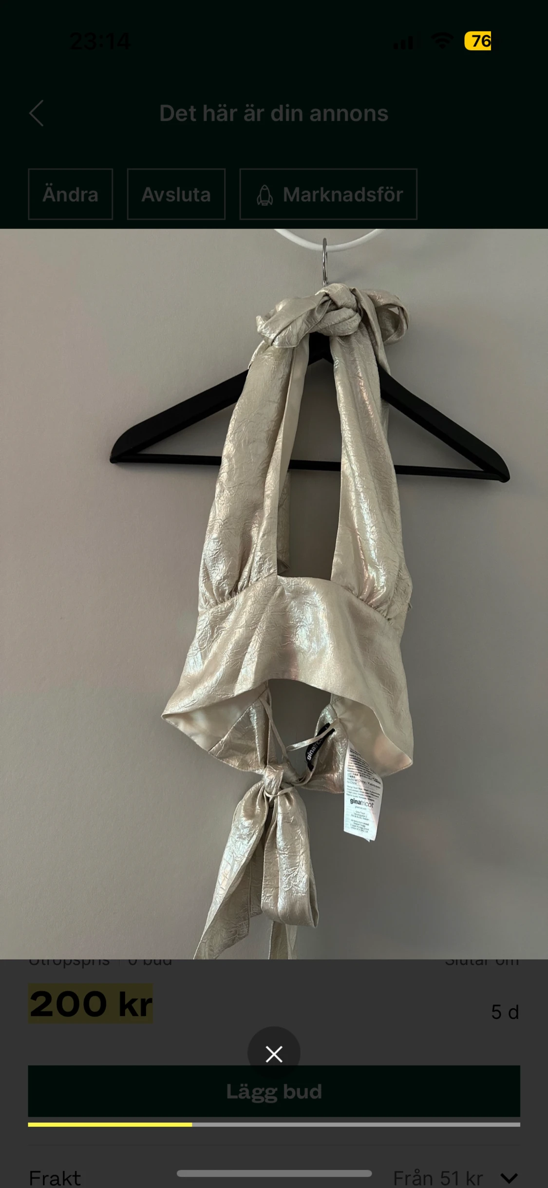 Satin halterneck top