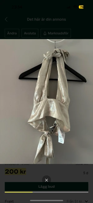 Satin halterneck top - Oanvänd