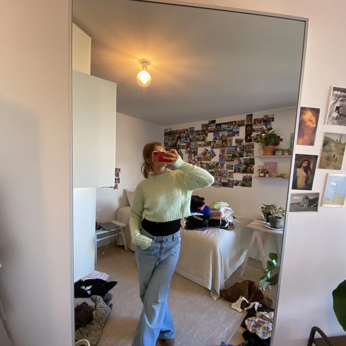 Grön stickad träja - 90