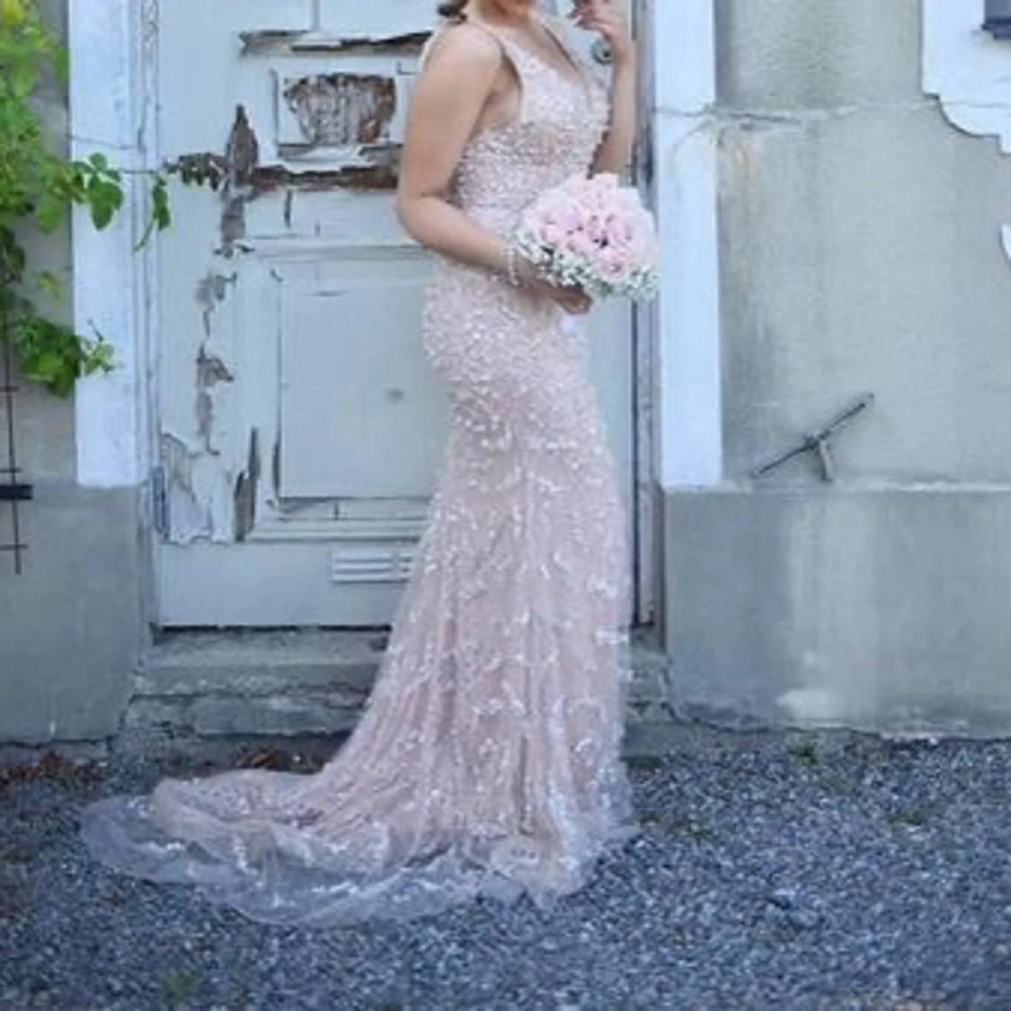 Nude/puderrosa festklänning - 91