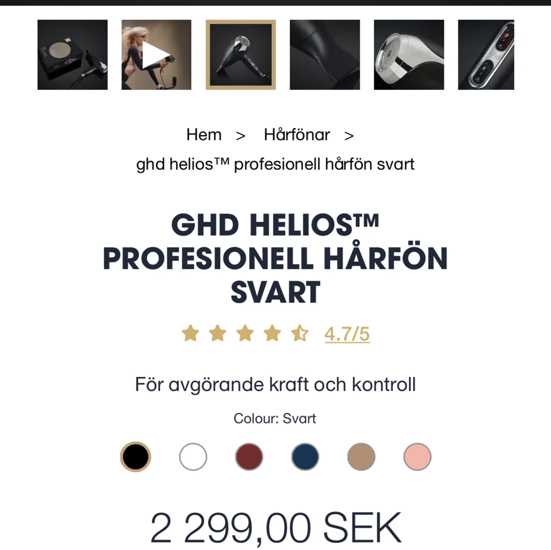 GHD Helios hårfön svart - 91