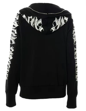 Full-Zip Kofta - Full-Zip kofta för tjejer. Tillgänglig i färgen svart, beige och grå. Vit text på ärmar och luva.