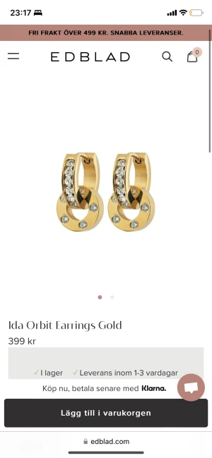 Örhängen Edblad - Guldiga örhängen från Edblad. Köpta för 399kr men säljer för 150kr