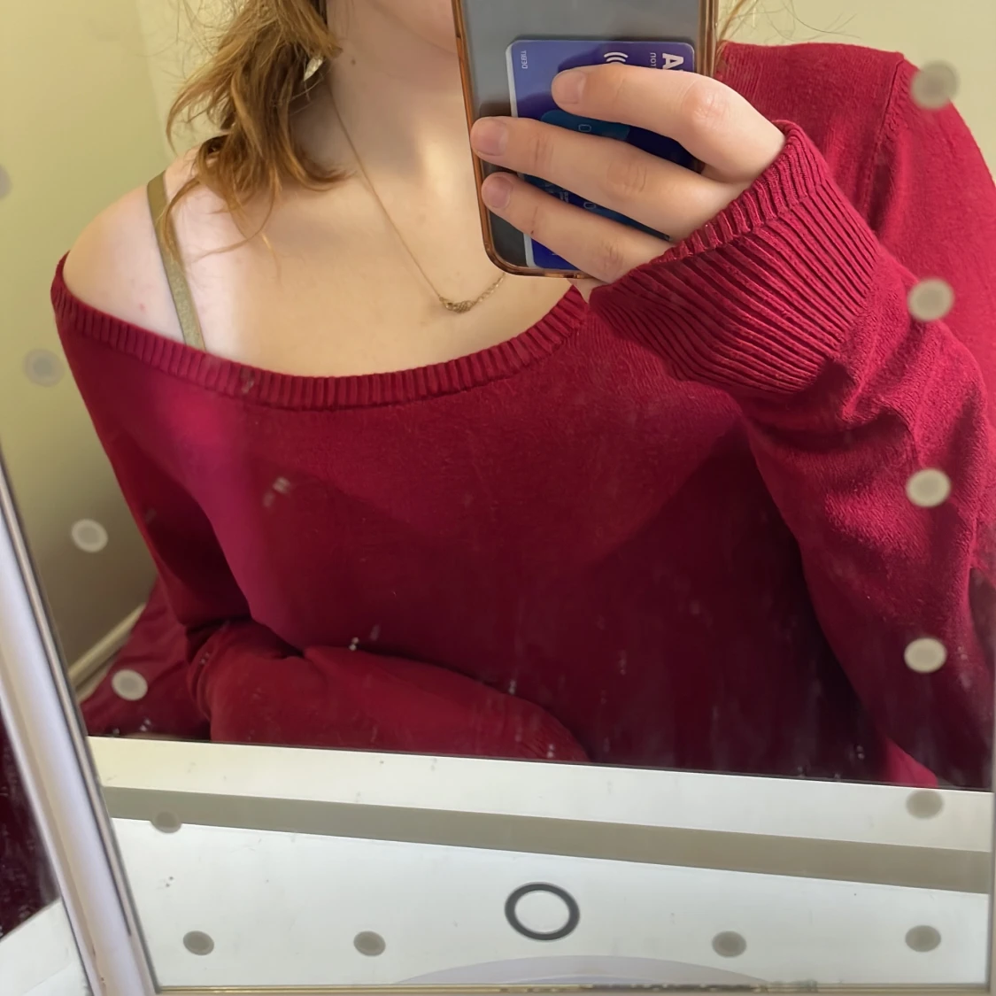 Röd långärmad tröja  - 90