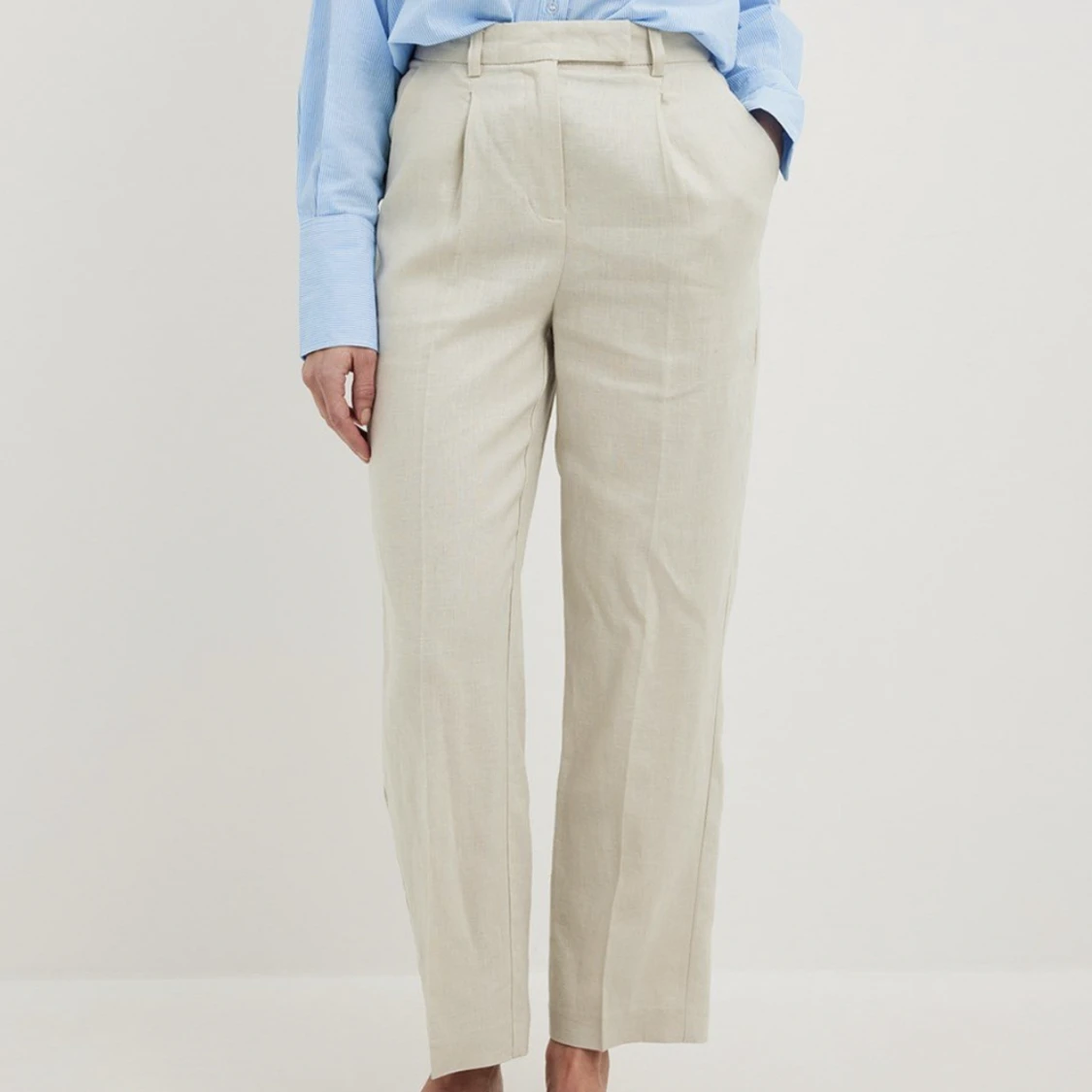 Croppade linnebyxor  - 90