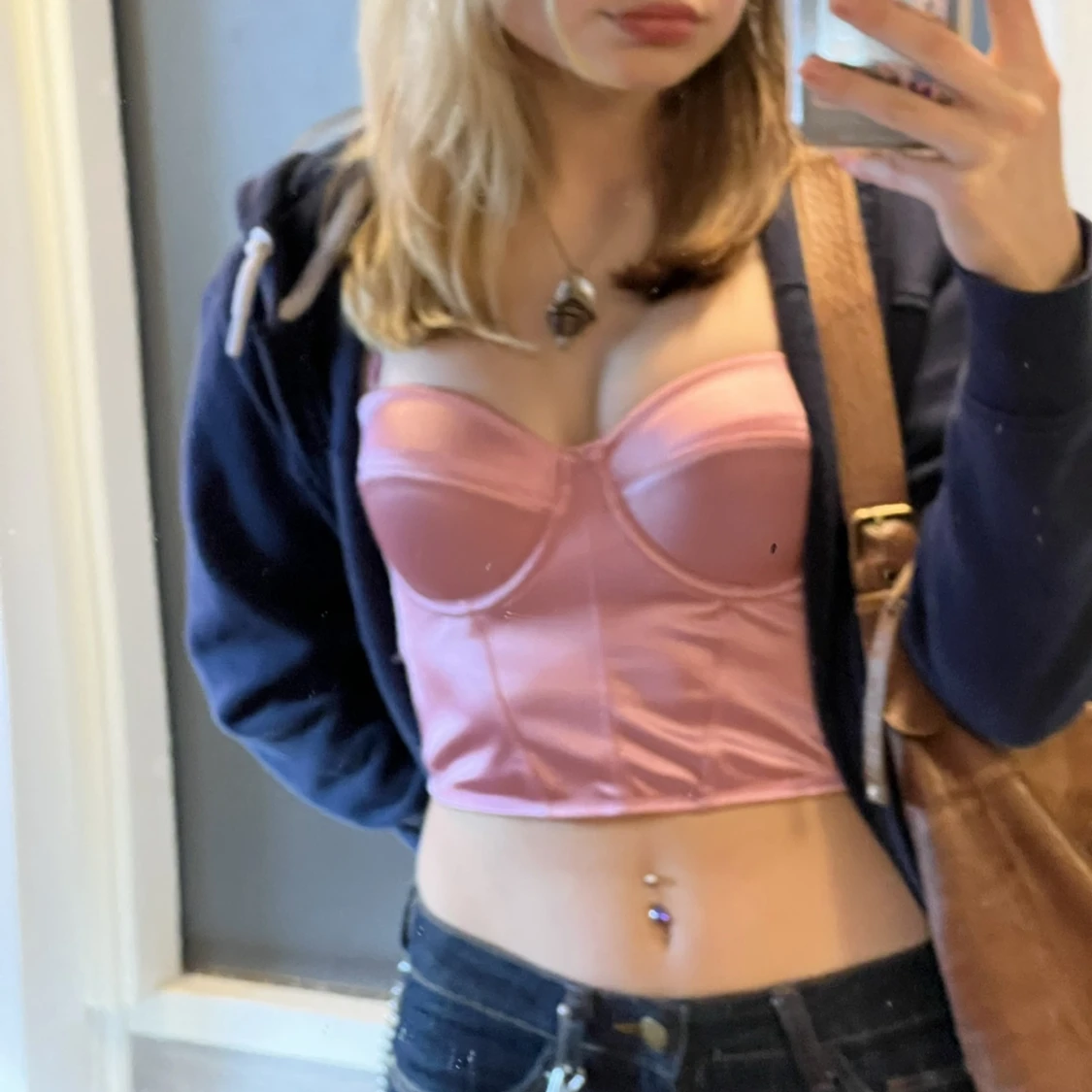 Rosa korsetttop  - 90