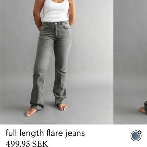 Gråa full length flare jeans från Gina Tricot