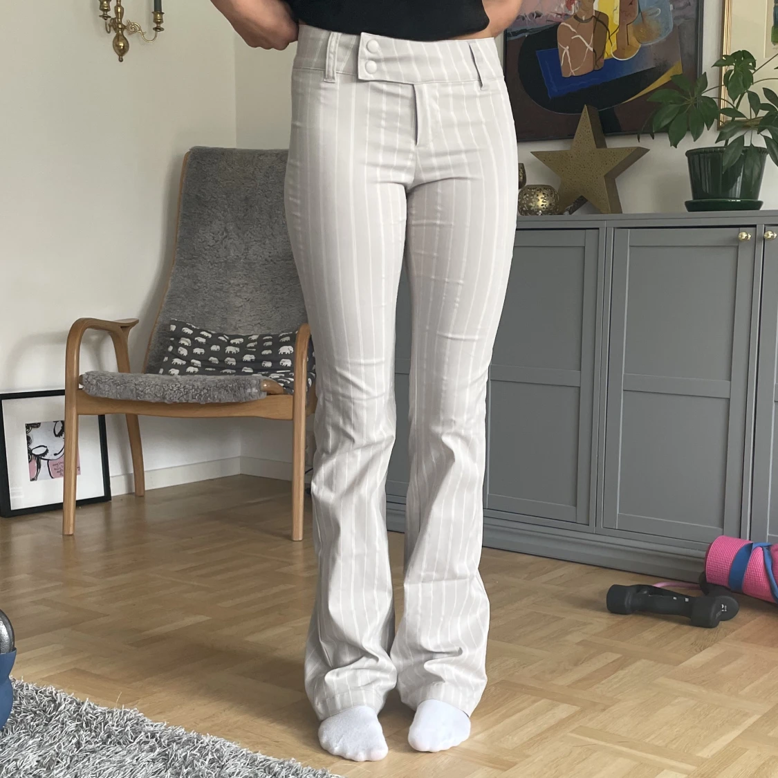 Lågmidjade bootcut kostymbyxor 