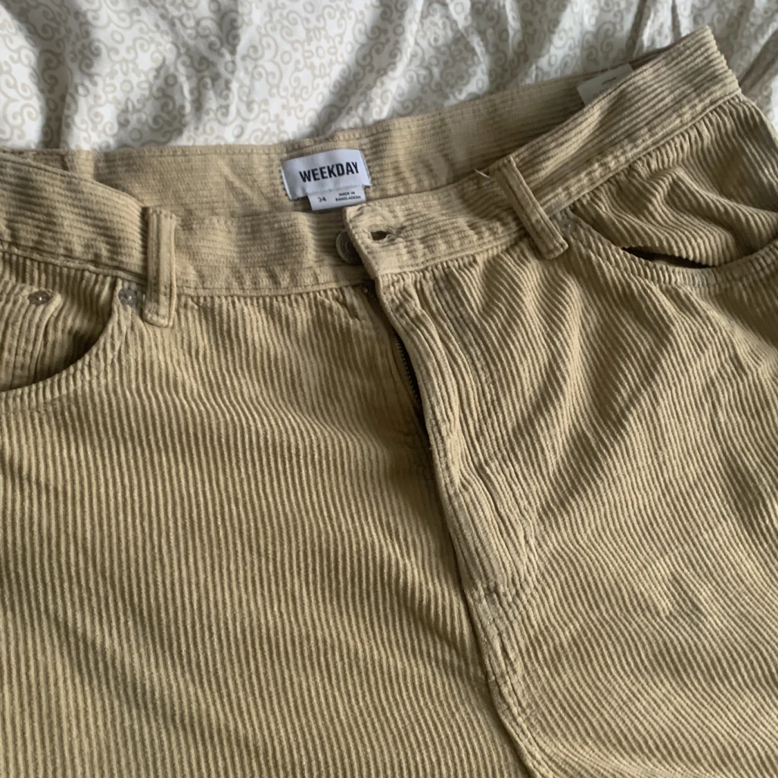 Baggy beige Manchester byxor  - 91