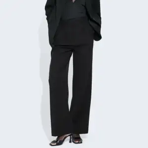 Säljer ett par svarta shiny kostymbyxor från bikbok i strl 34. Använd ca. 2ggr. Köpta för 499kr