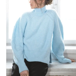 Stickad tröja LXA  - Ljusblå stickad tröja från LXA, helt ny, nypris 600 säljer för 300