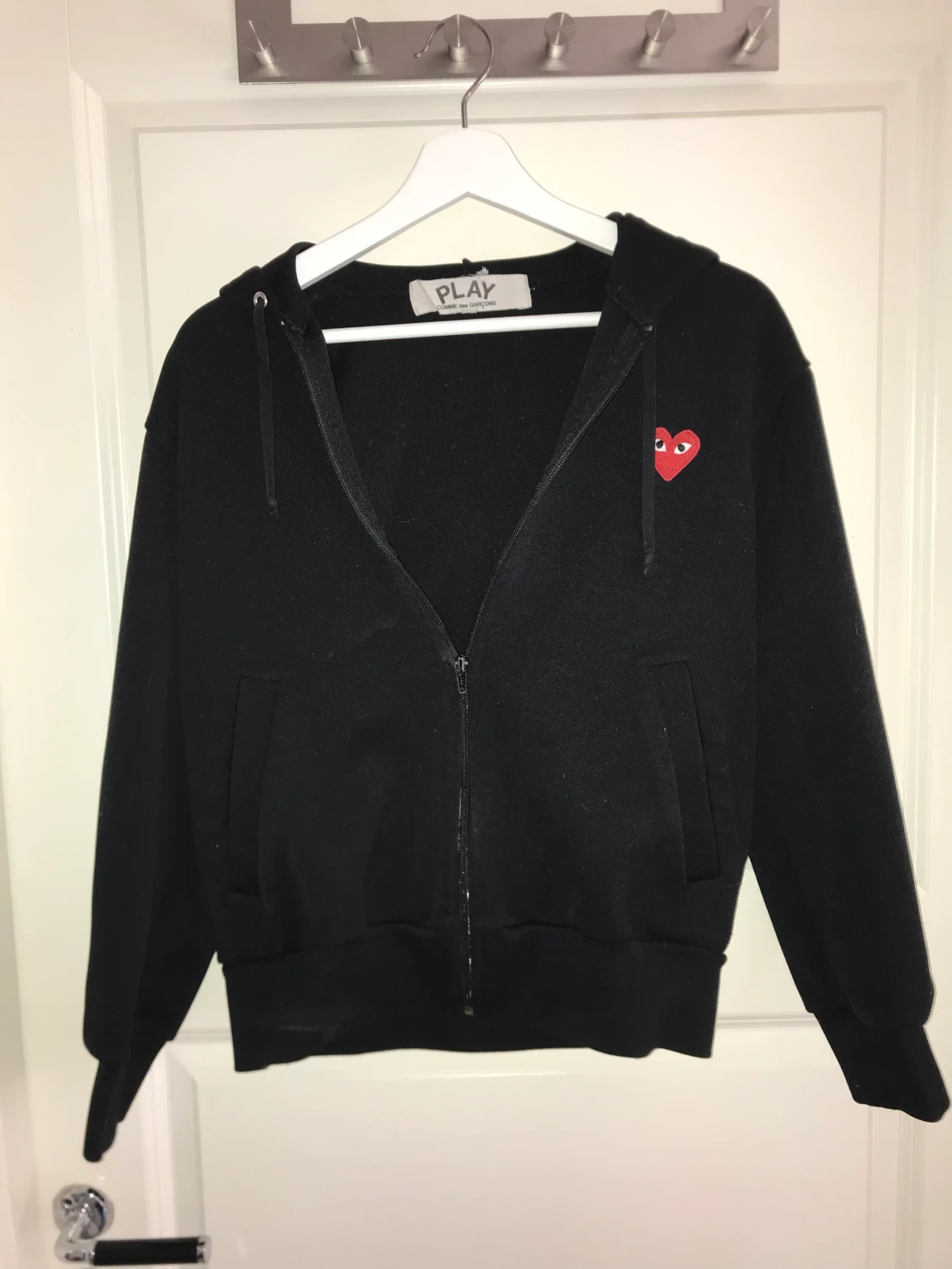 Zip Hoodie Comme des Garçons Play Svart Stl. S