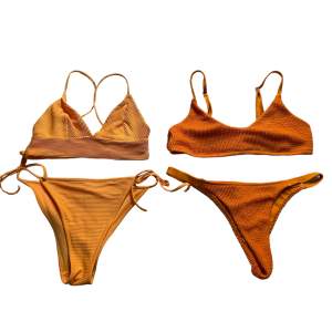Två set med oranga bikinis i bra skick💕50kr styck eller båda för 85kr