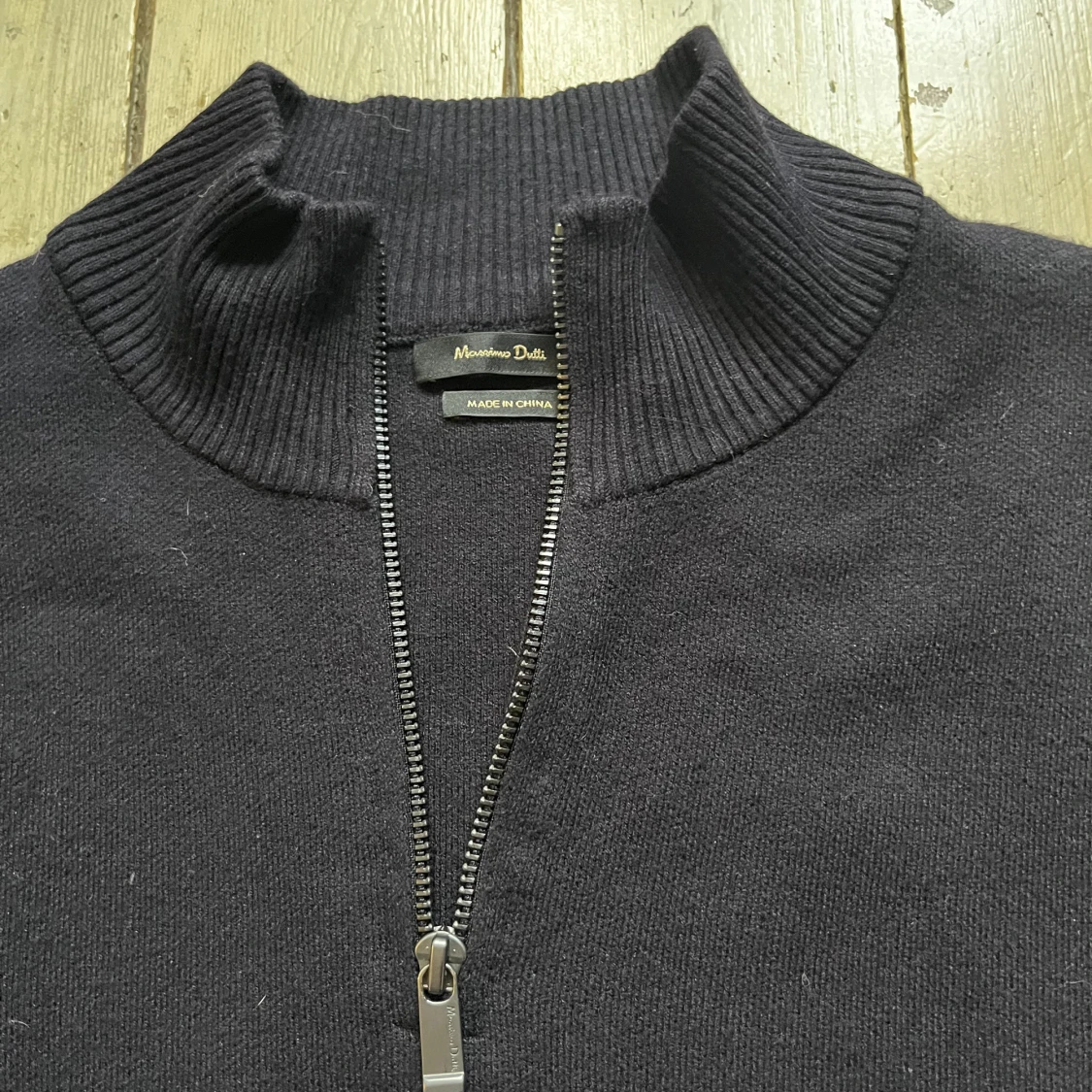Halvzip Tröja Massimo Dutti Navy  - 90