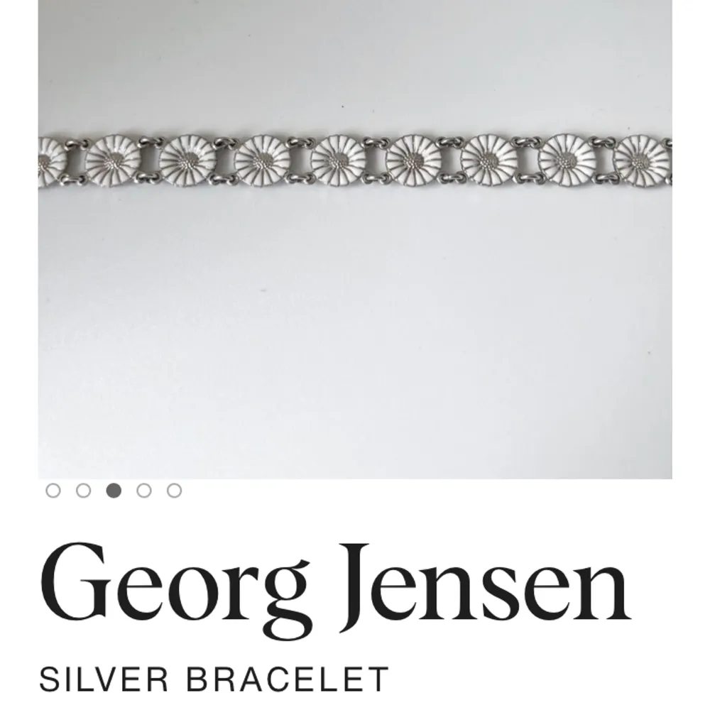Ett Georg Jensen armband från Daisy kollektionen i silver (925). Har ej tillhörande ask men armbandet skickas i en enkel presentask.. Accessoarer.