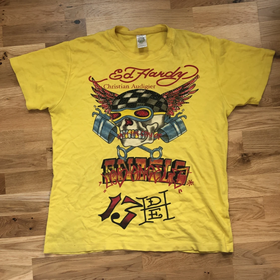 Gul ed hardy t-shirt