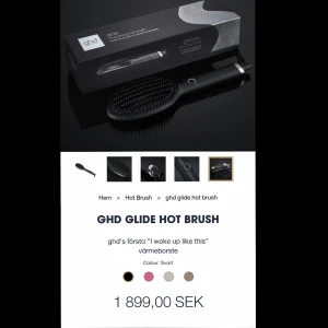 Ghd värmeborste (är i behov av pengar och har redan en liknande:) - Säljer min i princip oanvända ghd värmeborste. Värd 1899kr och fick i julklapp. Den gör håret platt på nolltid! En helt annan effekt än vad en plattång ger. Detta går så mycket snabbare! Du bara borstar håret och så blir det rakt + borstat. 