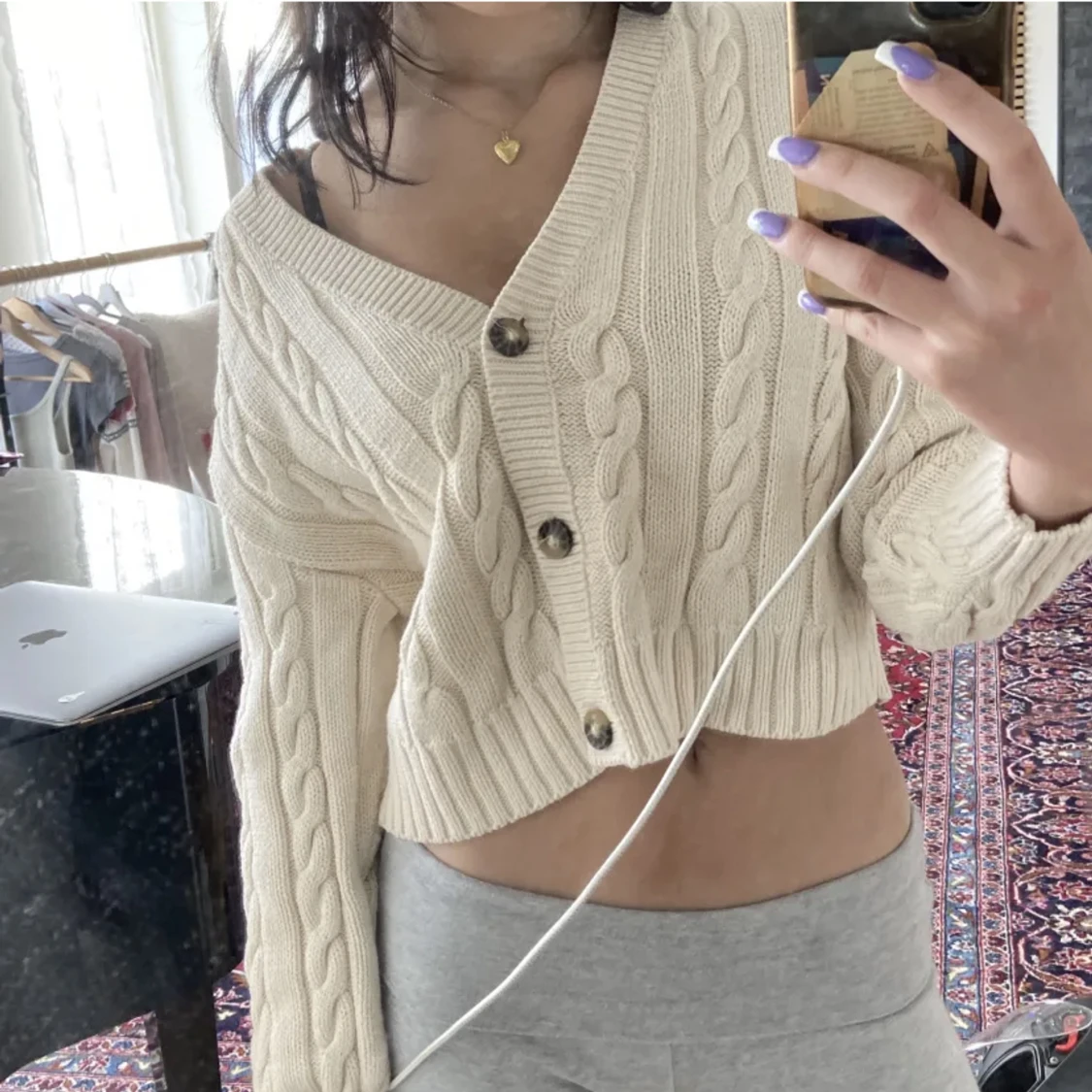 kabelstickad kofta  - 90