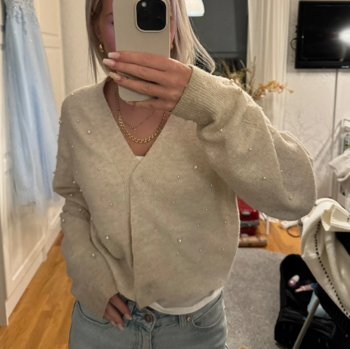 Söt stickad kofta - 90