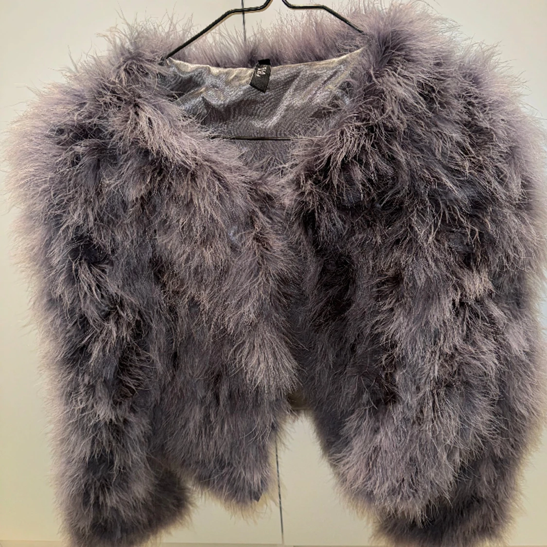 Äkta pälsjacka, grå. Storlek 40