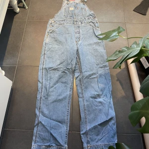 hängselbyxor - hängselbyxor i jeans från union bay köpta på neyond retro typ 2021, var på bilden 169/170 ungefär