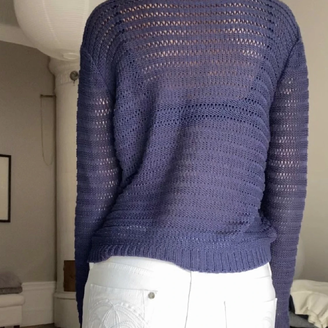 Blå stickad - 90