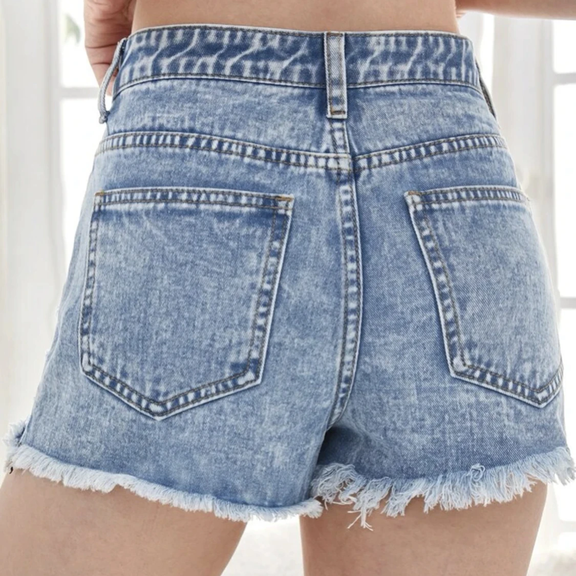 blå jeans shorts - 91