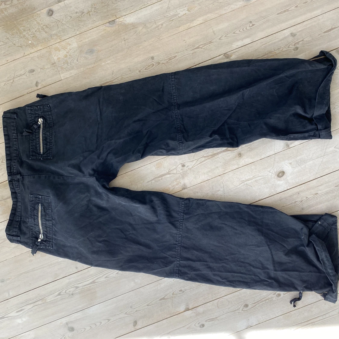 Snygga baggy straight lågmidjade byxor  - 91