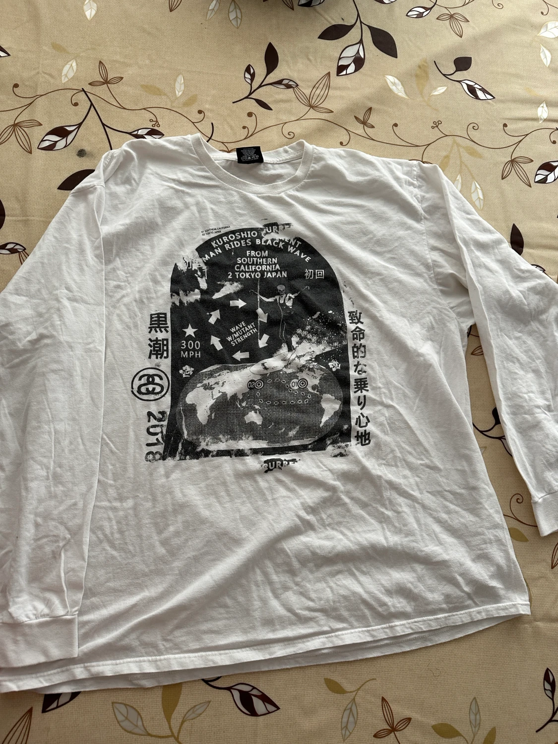 Stüssy Black Wave Long Sleeve T-Shirt