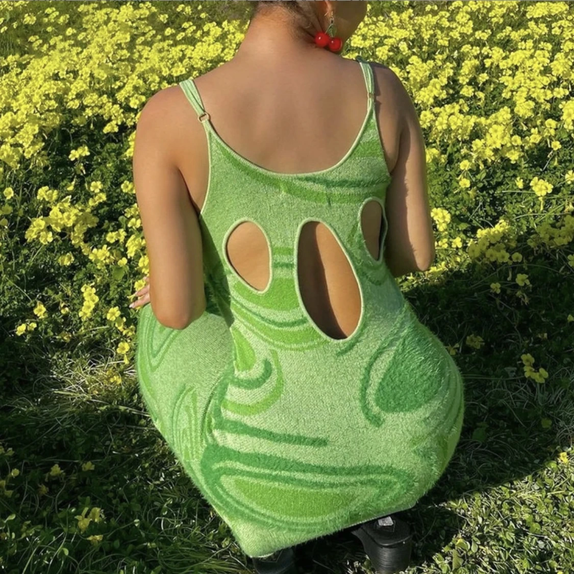 Grön stickad klänning!💚 - 91