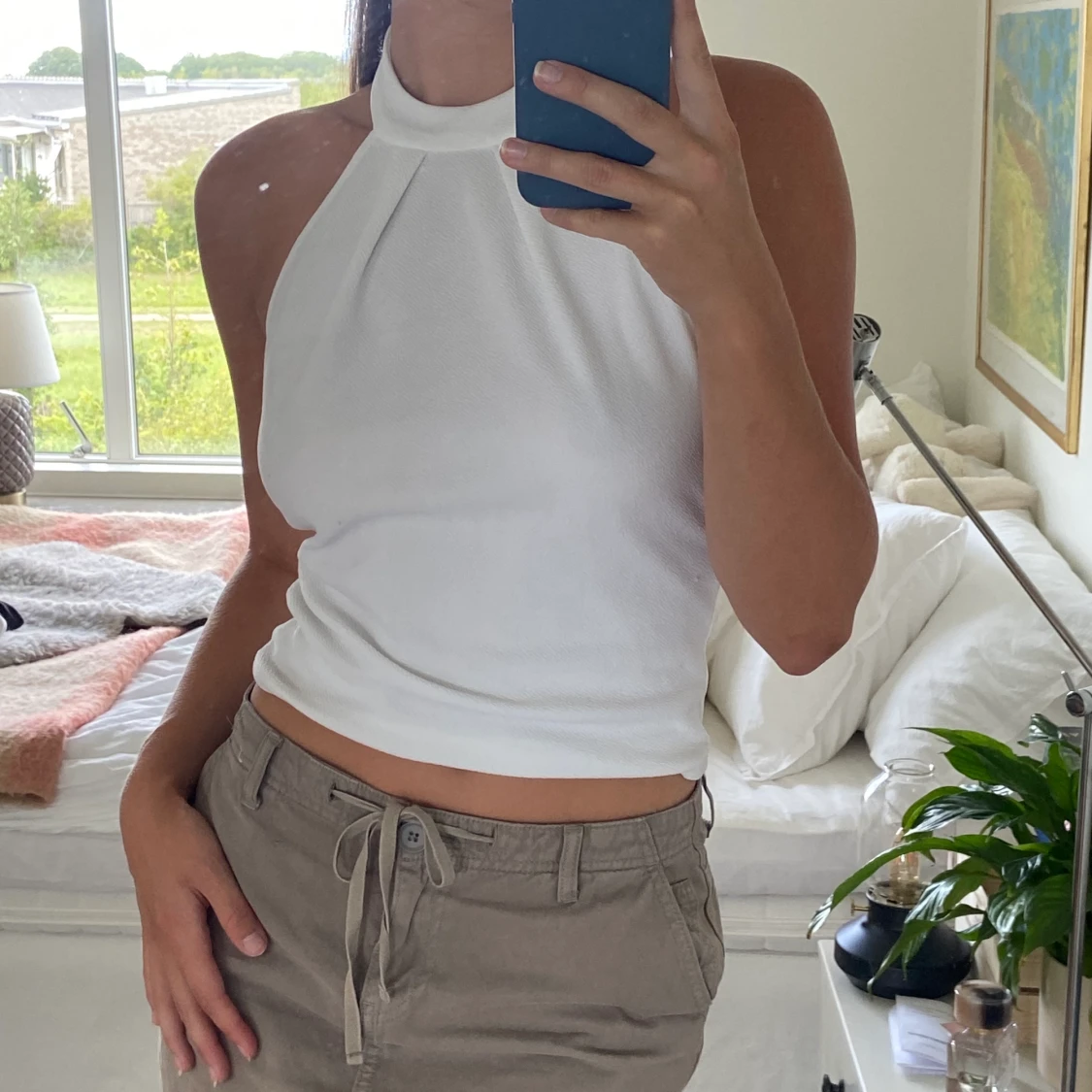 Vit topp halter neck Zara