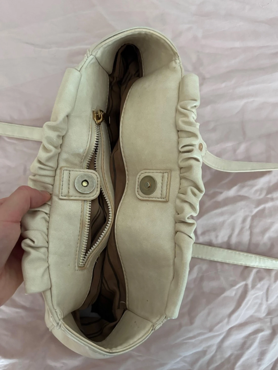 Beige axelremsväska  - 3