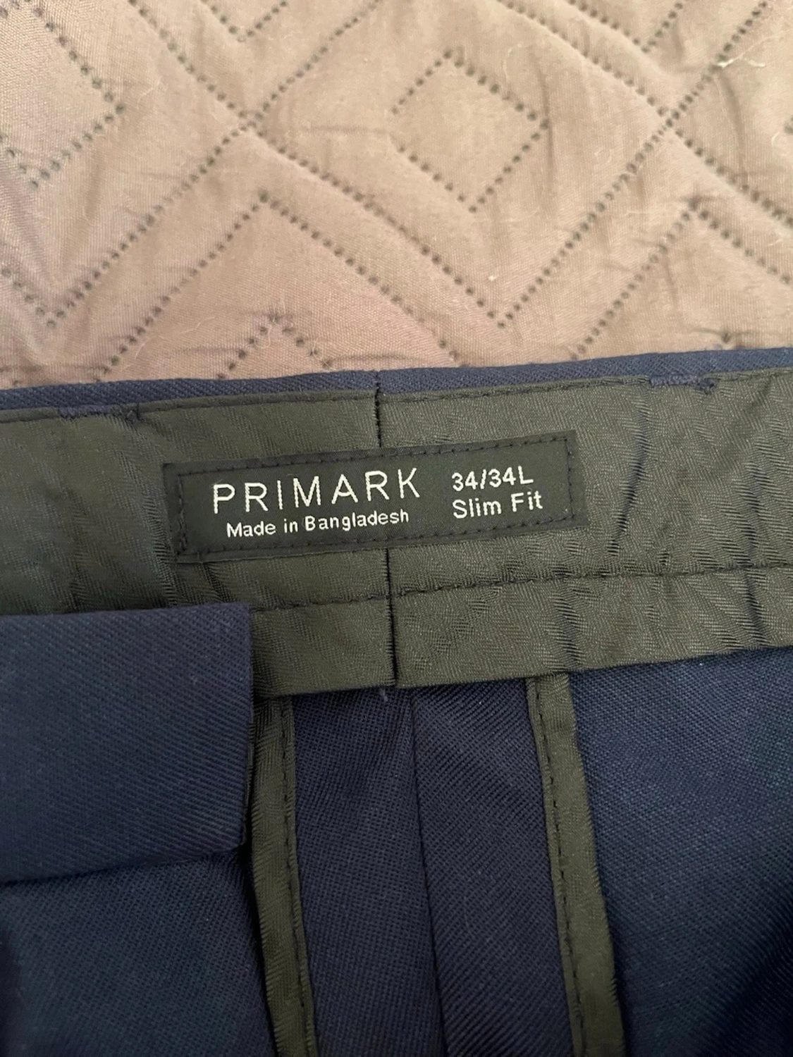 Mörkblå kostymbyxor/chinos Primark - W34/L34 Slim Fit - 1