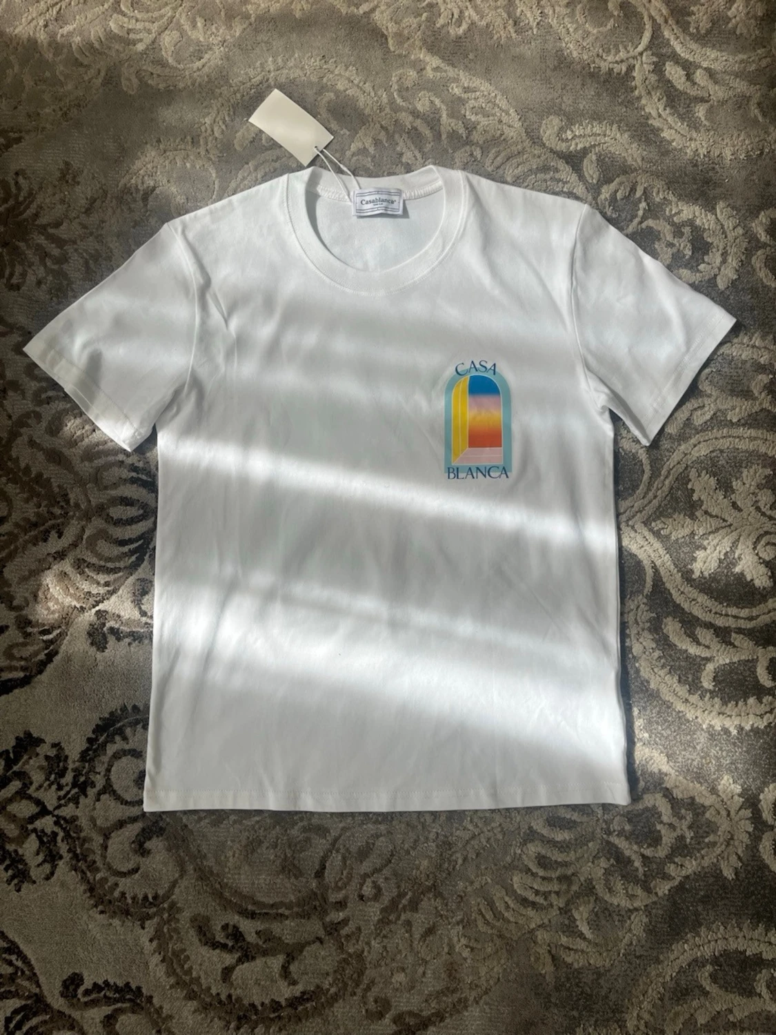 Vit Casa Blanca t-shirt med tryck - 1