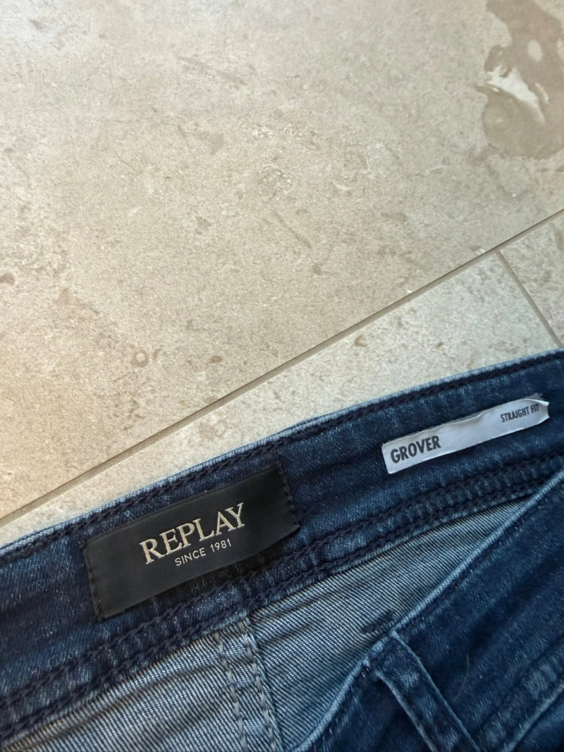 Mörkblå straight fit jeans Replay - 1