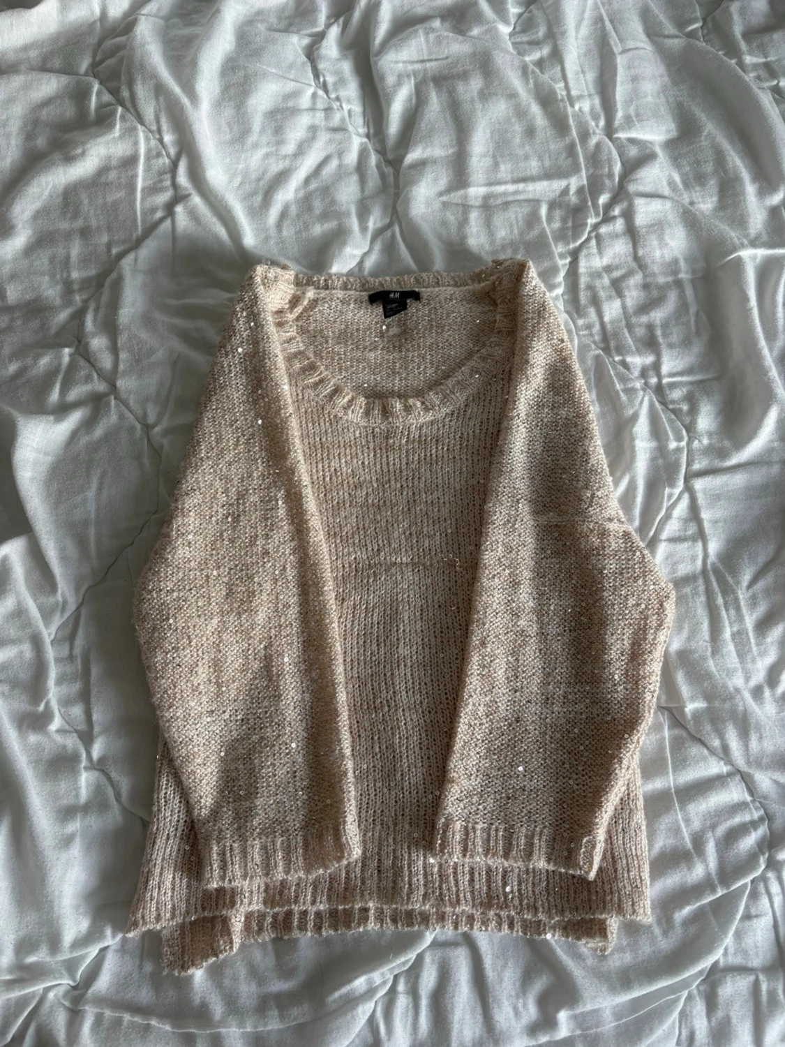 Beige stickad tröja från H&M - 4