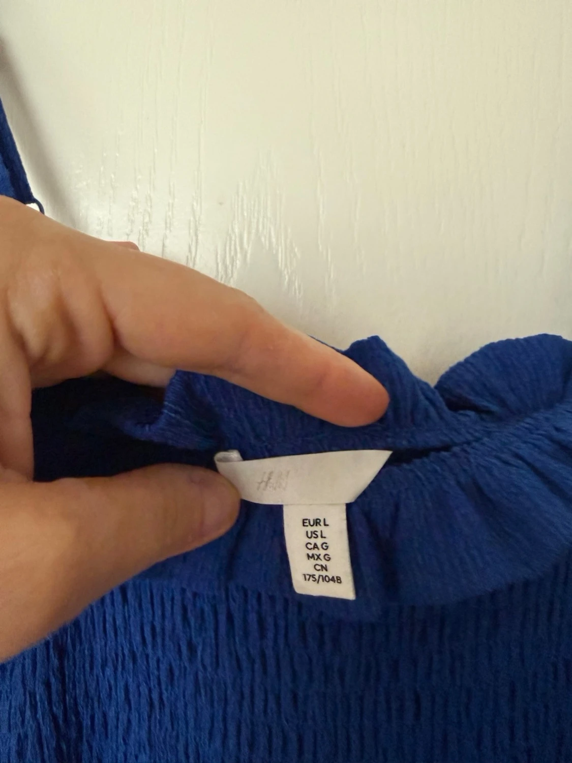 Blå långklänning med smock - 1