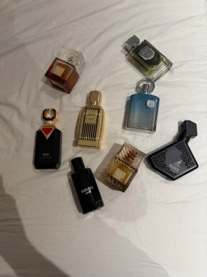 Parfympaket  - Lattafa Liam gray 85/100ml Afnan Supremacy in heaven  50/100ml Maison Alhambra Luxe Street 20-25/100ml Arabiyat Prestige Aristo 80/100ml  French Avenue Amber Empire 90-95/100ml  Lattafa Khamrah Dukhan 85/100ml Lattafa Khamrah Qahwa 40/100ml Fragrence World Harmony Code 70/100ml