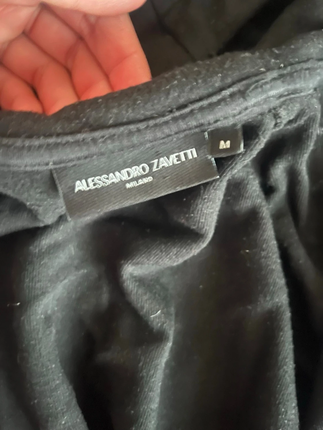 Alessandro Zavetti zip hoodie svart med vita detaljer  - 3