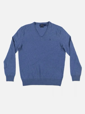 Blå V-ringad tröja Polo Ralph Lauren - Snygg blå stickad tröja från Polo Ralph Lauren i mjuk pima bomull. Tröjan har V-ringning, långa ärmar och diskret logga broderad på bröstet. Perfekt till jeans eller chinos för en clean och klassisk look.