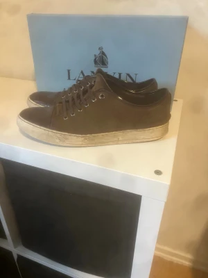 Bruna lanvins - Väldigt slitna lanvin skor i färgen brun. OG box finns. Går säkert att fixa hos en skomakare om man vill det.