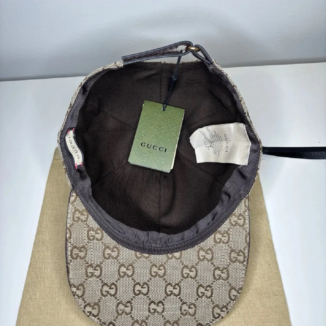 Gucci beige keps med GG-mönster - 3